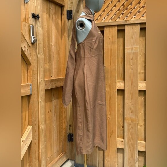 🆕 CULT GAIA 🧿 NWOT Romia Button-Detail Dress, Affogato Brown - Sz M - Picture 6 of 16
